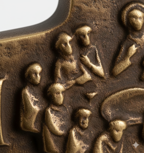 Kommunionkreuz - Bronzekreuz Abendmahl