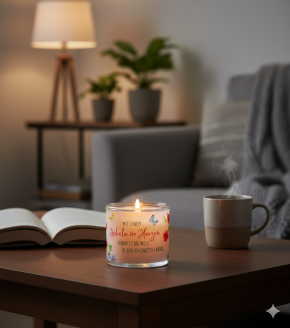 Windlicht aus Glas  - Lächeln im Herzen