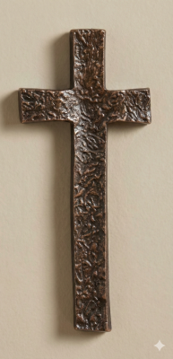 Wandkreuz aus Bronze - Welle