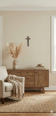 Wandkreuz aus Bronze - Welle