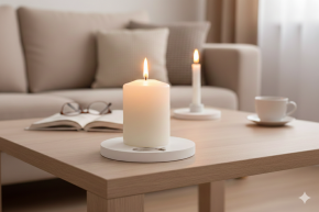 Symbolleuchter aus Buchenholz