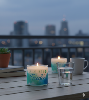 Windlicht aus Glas  - Friedenslicht