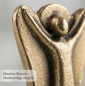 Engel-Plakette aus Bronze - Behütet, Kraft, Segen, Freude, Schutz