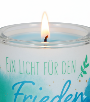 Windlicht aus Glas  - Friedenslicht
