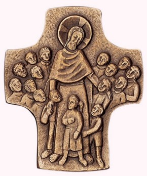 Bronzekreuz Jesus der Kinderfreund