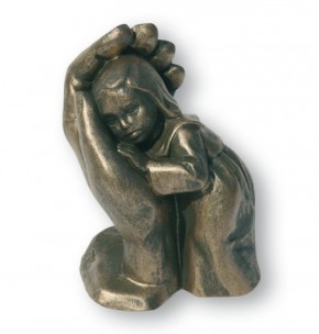 Steinguss-Figur Bleib sein Kind, bronzefarben