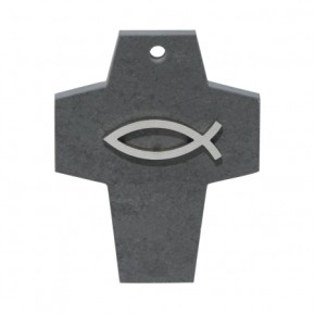 Symbol-Kreuz Fisch aus Schiefer