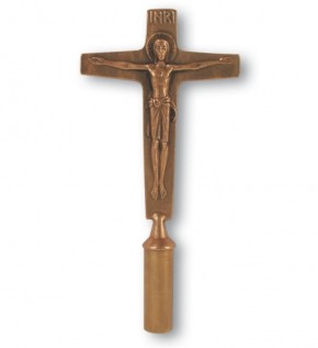 Vortragekreuz Bronze - Größe 38 cm / Stab 200 cm